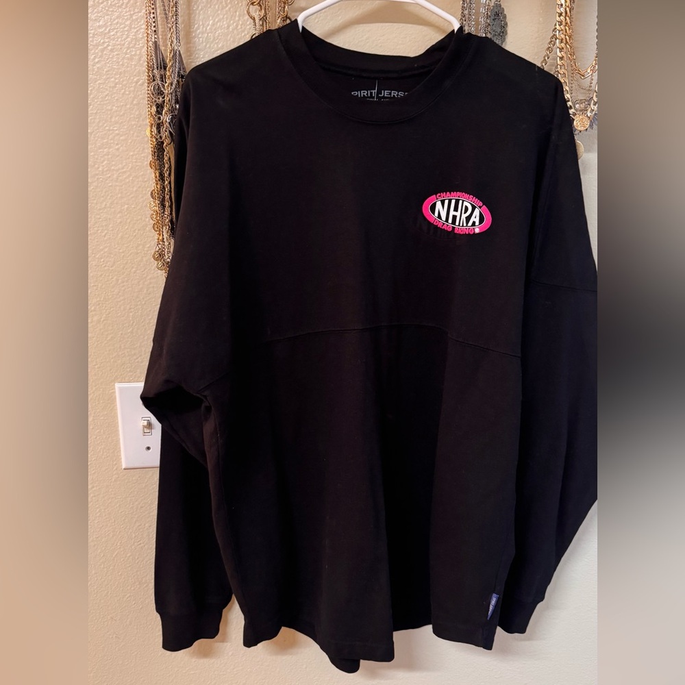 Spirit Black Oversized Long Sleeve Tee with Minimalist Design